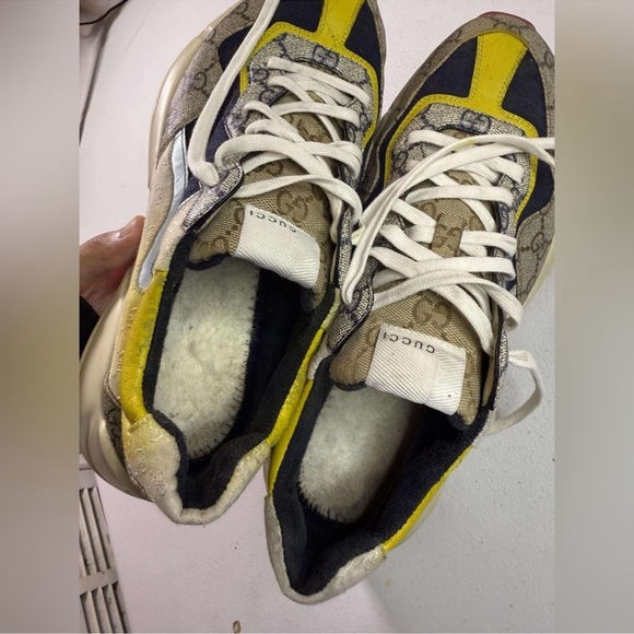 Gucci Rhyton chunky sole sneakers Sz 10 no insoles - Picture 3 of 16